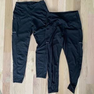 BUNDLE OF 2 PAIRS ATHLETIC LEGGINGS - OLACIA - MEDIUM - BLACK